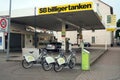 Gas Station and Bike sharing station in Offenburg, Germany Royalty Free Stock Photo